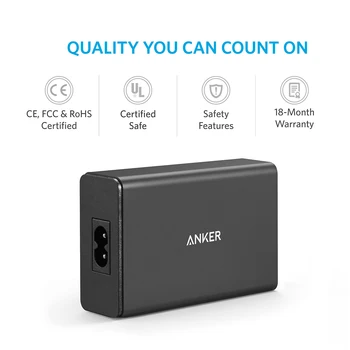 Anker 40W 5-Port USB Polnilnik, PowerPort 5 za iPhone,iPad Pro/Zrak,Galaxy S9/S8/Edge/Plus, Upoštevajte, 8/7, Nexus, HTC, LG in več