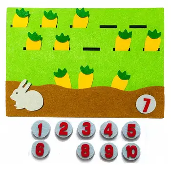 1Pcs Cartoon Živali Digitalni Seznanjanje Igro Math Igrače Otrok, Zgodnje Učenje Izobraževalni Non-woven Počutil Materiala DIY Igrače za Otroke