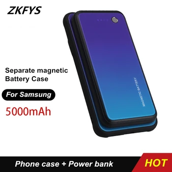 ZKFYS 5000mAh Portable Power Bank Ohišje Za Samsung Galaxy S8 Brezžični Magnetni Ultra Tanek Hitro Polnilnik Baterije Primeru