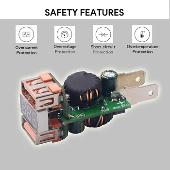 Avto Morskih Polnilnik USB Shell z Voltmeter + Žice Dvojno 3.0 Socket Aluminija za Zunanjo Osebni Avto Deli, Okraski