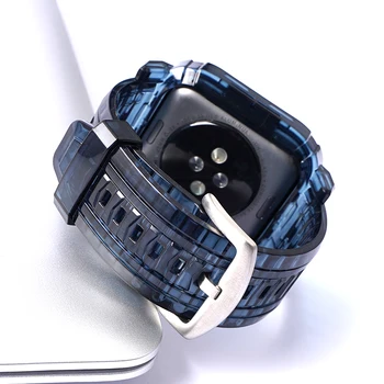 Prozoren Silikonski Trak Za Apple Watch 6 5 4 3 SE Preliva Barvni Trak Za iWatch Serije DIY 44\40 mm 38\42mm Correa reloj de