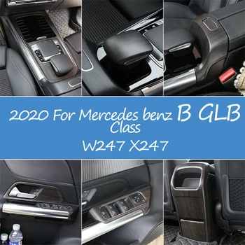 Hrastovega Lesa Zrn Za Mercedes Benz B GLB Razred W247 X247 2020 Avto Notranje opreme Zajema Trim Nalepke Avto Dodatki