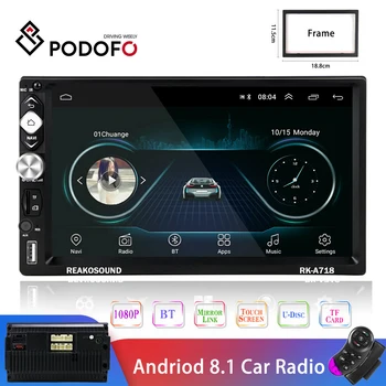 Podofo 2din Andriod 8.1 Avto Radio Multimedijski Predvajalnik, GPS Navigacijo, Bluetooth Audio (zvok Bluetooth Wifi USB FM MirrorLink 7