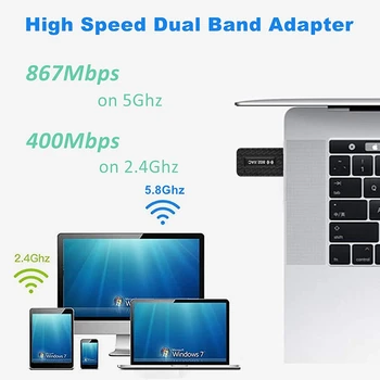 5Ghz Wifi USB Wifi Adapter AC 1300Mbps Wi-fi Adapter USB 3.0, Ethernet, Wi Fi Antena, Dual Band 2,4 G&5G Wifi Modul Za Prenosni RAČUNALNIK