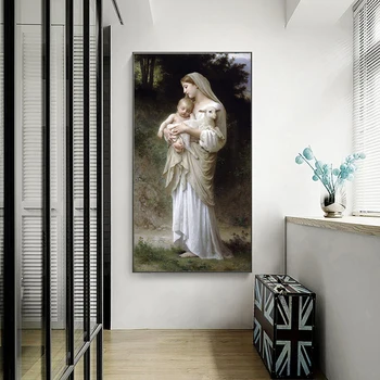 Jezus In Marija Baby Portrait Picture Vezenje Mozaik DIY Kristalno polni Sveder Kvadratnih 5D Diamond Slikarstvo Navzkrižno Šiv