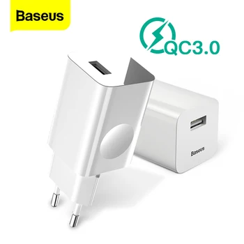 Baseus 24W Hitro Polnjenje 3.0 USB Polnilnik AC Adapter Za Brezžični Polnilnik Potovanja Mobilni Telefon, Polnilec za iPhone 12 Samsung S8 S9