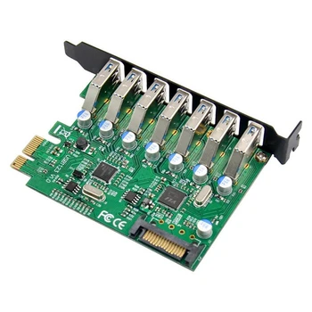 PCI-E USB 3.0 Super Visoke Hitrosti 7-Port Enhanced Host Širitev Sim Dual-Čip za Obdelavo Krmilnik