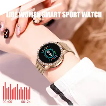 LIGE Moda pametno gledati ženske moški Šport vodotesna ura Srčnega utripa spanja zaslon Za iPhone Klic opomnik Bluetooth smartwatch