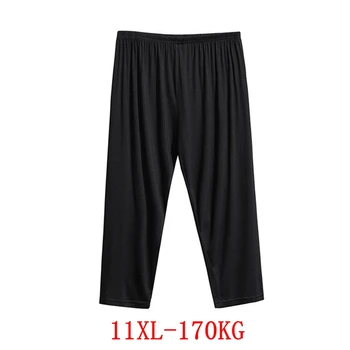 Plus velikost ženske hlače priložnostno bombaža, plus velikost 11XL 8XL 9XL 10XL poletne velike stretch ohlapno črno hlače šport 52 54 56 58