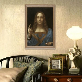 Salvator Mundi Stensko Slikarstvo Na Platno Da Vinci Znane Slike Izhajajo Reprodukcije Stenske Slike Za Dnevna Soba Dekoracijo Quadro