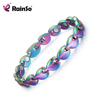 RainSo 2020 Nove Magnetne Zapestnice za Ženske iz Nerjavečega Jekla Bio Energy Zdravje Zapestnica Femme Multicolor Površinski Šarm Nakit