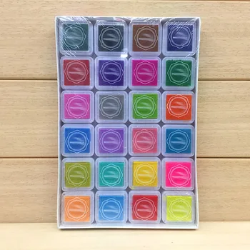 24 Barv Kvadratnih Čiste barve color ink pad mini goba DIY žig ink pad pisalne potrebščine šolske potrebščine