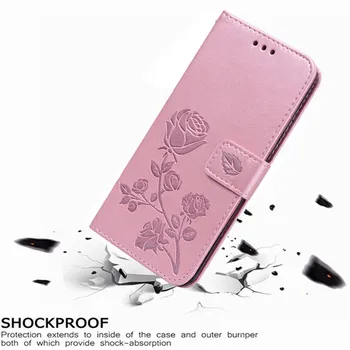 Luksuzni Usnja Flip Book Primeru za Huawei Honor 5C Euro ruske Brez Prstnih GT3 Rose Cvet Denarnice Stojalo Telefon Kritje