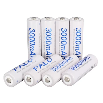 PALO 8 kos baterije aa 3000mAh 1,2 v AA baterija za ponovno polnjenje ni-mh za LED luči Igrača umestitev baterija, fotoaparat, MP3, mp4 mikrofon