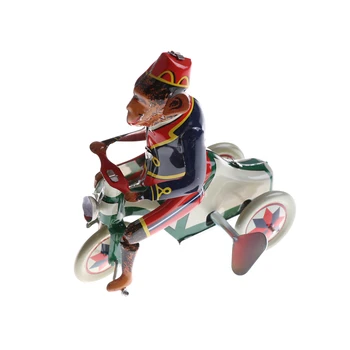 Vintage Veter Cirkus Opica Vožnja Avtomobila Po Maslu Tin Toy Zabavno Zbirateljske Retro Zakka Doma Dekor