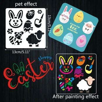 16 Pack Velikonočni Slikarstvo in Risba Matrice Predloge Plastičnih Obrti za Otroke