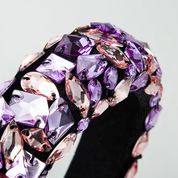 Evropski Vroče Prodajo Srebrnine Oblazinjeni Nosorogovo Trakovi Kristalno Diamond Hairband Trakovi za Ženske do leta 2020 Stranka, Pribor za Lase