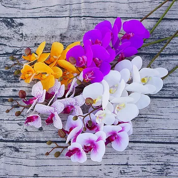 Umetni orhideja phalaenopsis z 1pcs velika velikost listov PU pravi dotik cvet roko občutek poroko dekor za dom tabela accessorie