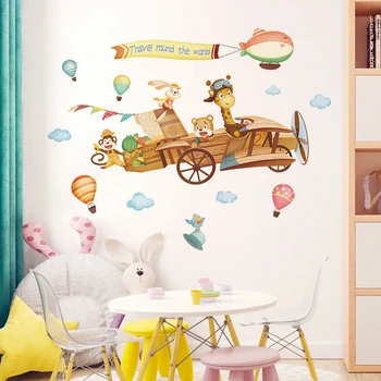 Ustvarjalne stenske nalepke otroci soba dekoracijo otroška soba stenski dekor vrata nalepke risanka živali doma dekor hiša dekoracijo