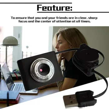 8 Milijonov Pik Mini Webcam HD Web Računalnik, Kamero z Mikrofonom za Namizni Prenosni USB Plug and Play za Video klice