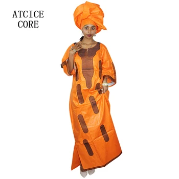 Afriške dashiki obleke afriške obleke za ženske bazin riche vezenje design obleko dolgo obleko z šal LA073