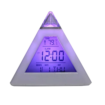 Digitalna Budilka Termometer Ozadja Spremeni Ura Večni Koledar Barvita, Stožec, Piramida Stil Dekoracijo Doma Naključno