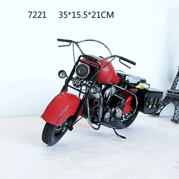 Namizno Dekoracijo Darilo Obrti Figurice Miniature Ročno Letnik Železa Stanja Mailman Motorno Kolo Model