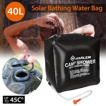 Solarni tuš vrečko 40 L na prostem, potovanja, šport vode vrečko zložljive pohodniške sončno ogrevanje kampiranje tuš vrečko prostem kampiranje