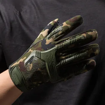 Vojska Taktične Rokavice Boj proti Prikrivanje Paintball Airsoft Ustrelil Boj Usposabljanje Anti-Skid Težko Členek Polno Prst strani Rokavice