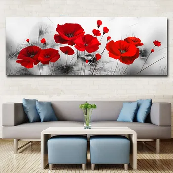 Cvet maka Platna Slike Na Steni Umetnosti Plakatov In Fotografij Rdeče Rože Platno Umetnosti Stenske Slike Za Posteljo Prostor