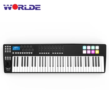 WORLDE PANDA61 MIDI Keyboard Controller MIDI kontroler Prenosni 61-Ključ USB, 8 RGB Pisane v Ozadju Sproži Blazinice z USB Kabel
