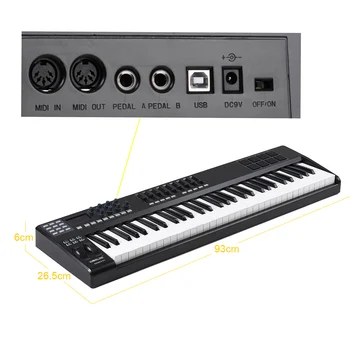 WORLDE PANDA61 MIDI Keyboard Controller MIDI kontroler Prenosni 61-Ključ USB, 8 RGB Pisane v Ozadju Sproži Blazinice z USB Kabel