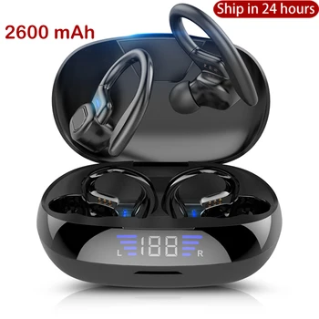 Brezžične Slušalke Bluetooth 5.0 TWS Brezžične Bluetooth Slušalke LED Zaslon Z 2600mAh Moči Banke Slušalke Z Mikrofonom