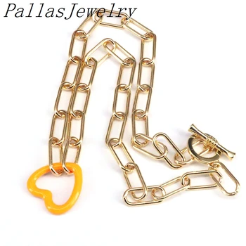 5Pcs Mešanje barv Emajl Srce /Star obeski ogrlico, ki za Povezavo verige ogrlica nakit dodatki kovinski nakit za ženske