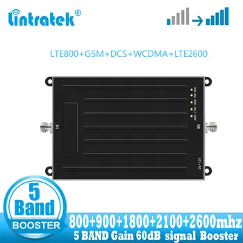 Lintratek 5 Band Signal Booster LTE 800 GSM 900 DCS 1800 UMTS UMTS 2100 LTE 2600 2G 3G 4G, Signal Repetitorja GSM, 3G, 4G Ojačevalnik