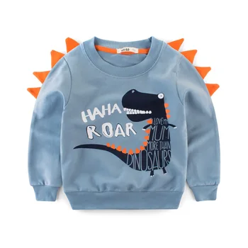 3-10Year Fantje Sweatshirts Živali Vzorec Jeseni, Pozimi Outwear Otroci Trenirke za Otroke Oblačila Baby Boy Bombaž Puloverji