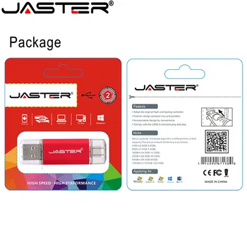 JASTER 2 v 1, USB 3.0 OTG Flash Disk 128GB 32GB 64GB cel USB Pendrive 16GB memoria Palico Pen Drive za Tip C Naprav