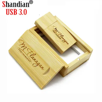 SHANDIAN USB 3.0 Leseni usb+lesa BOX usb flash drive pendrive 4GB 8GB 16GB 32GB 64GB poročne Fotografije brezplačno darilo po meri logo