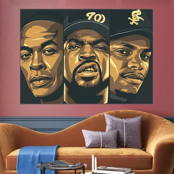 G154 Art Deco Hip Hop Legenda 2PAC Biggie Majhne Wu-Tang NWA Hip Hop Rap Zvezda Stenskih slikah, Platno Slikarstvo Plakatov in Fotografij