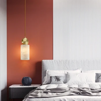Novi Kitajski slog marmorja lestenec, spalnica postelji Nordijska eno glavo creative net bakra, rdeče svetlobe luksuzni restavraciji, bar lučka