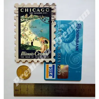Chicago spominek magnet letnik turistični plakat