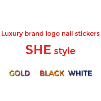 ONA serije 10pcs luksuzne blagovne znamke logotip nalepke za nohte zlati in črni oblikovalec nalepke za nohte lak za dekoracijo dodatki.