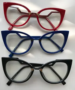 45045 Anti-modra Svetloba blagovne Znamke Oblikovalec Optični Lady Mačka Oči Očala Okvirji Za Ženske Očala Kovinski Tempelj Modni Očala