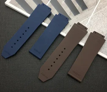Črna Bela Modra 26x19mm Silikonske Gume Watch band Watchband Za Hublot trak za Big Bang pasu metulj Sponke logotip orodja