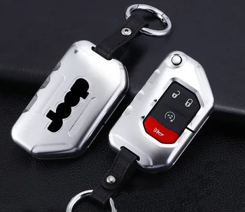 Novo Aluminijeve Zlitine Avto Smart Remote Key Kritje velja Za Jeep Novo JL Wrangler 2018 Auto Tipko za Zaščito Lupine Keychain Dodatki