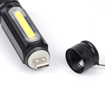 Litwod Z10 Vgrajeno baterijo, USB polnilna LED Svetilko, Baklo 4000LM XML T6 COB Zoomable 3 Načini Aluminija Kamp Lanterna