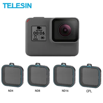 Telesin 4 Pack ND 4 8 16 Kit M Zaščitnik + CPL Filter Set Nevtralni Filter za GoPro Hero 5 6 7 Črna Kamera dodatna Oprema