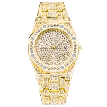 2020 zegarek meski Rolexable Trendy Luksuzni Polno Diamond Geometrije iz Nerjavečega Jekla, Trak za Moške Gledajo reloj hombre часы мужские A80