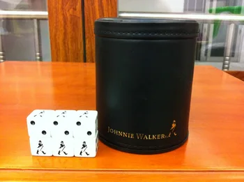 Whisky Johnnie Walker visoke kakovosti usnja Kocke skodelico Stresemo skodelico polje z 6pcs 12 mm dices GYH