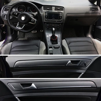 Za VW Volkswagen Golf 7 MK7 Notranje zadeve Centralni Nadzorni Plošči Vrata Ročaj 5D Ogljikovih Vlaken Nalepke Nalepke Avto styling Accessorie